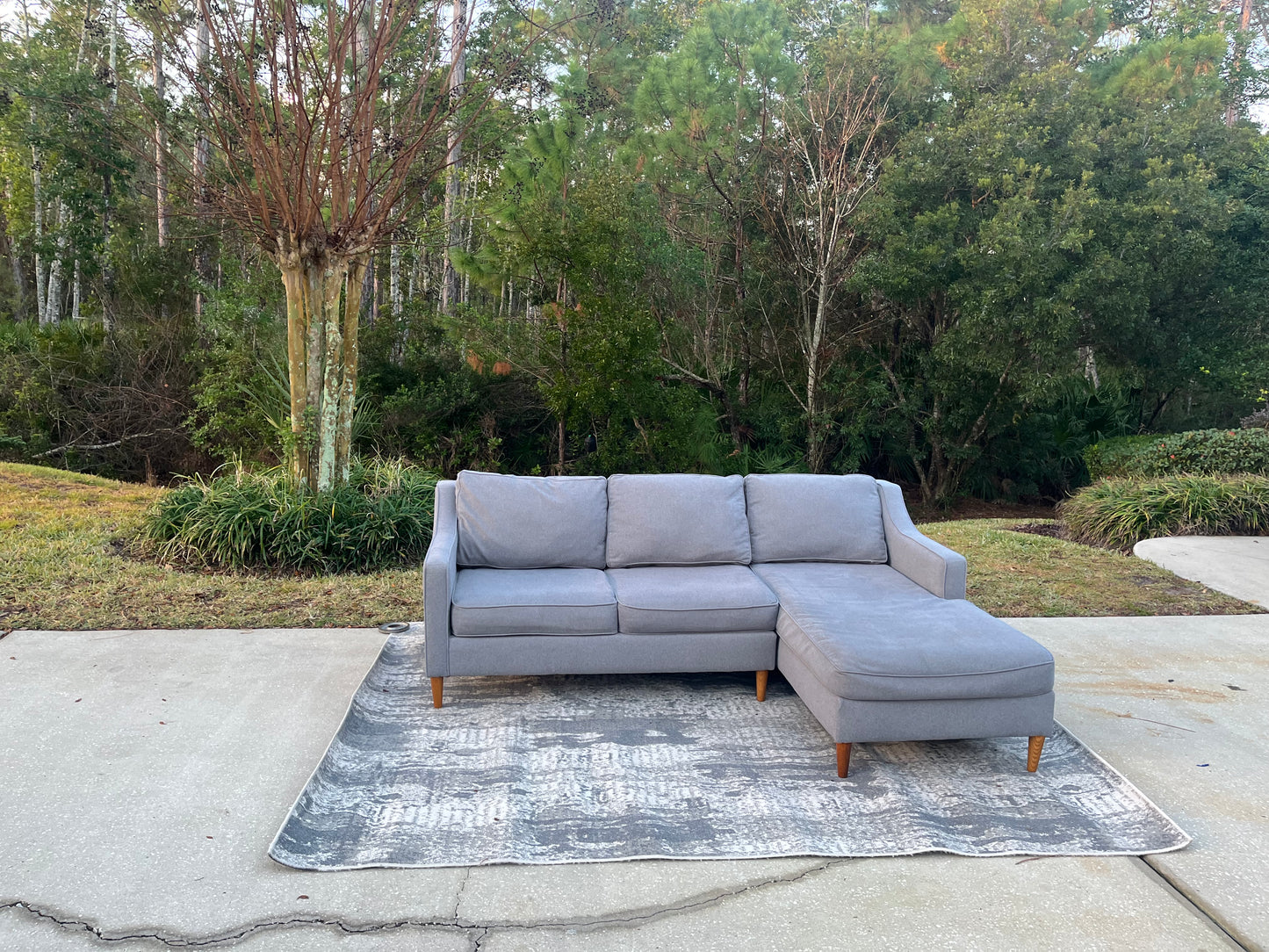 West Elm Light Gray 2 Piece Sectional